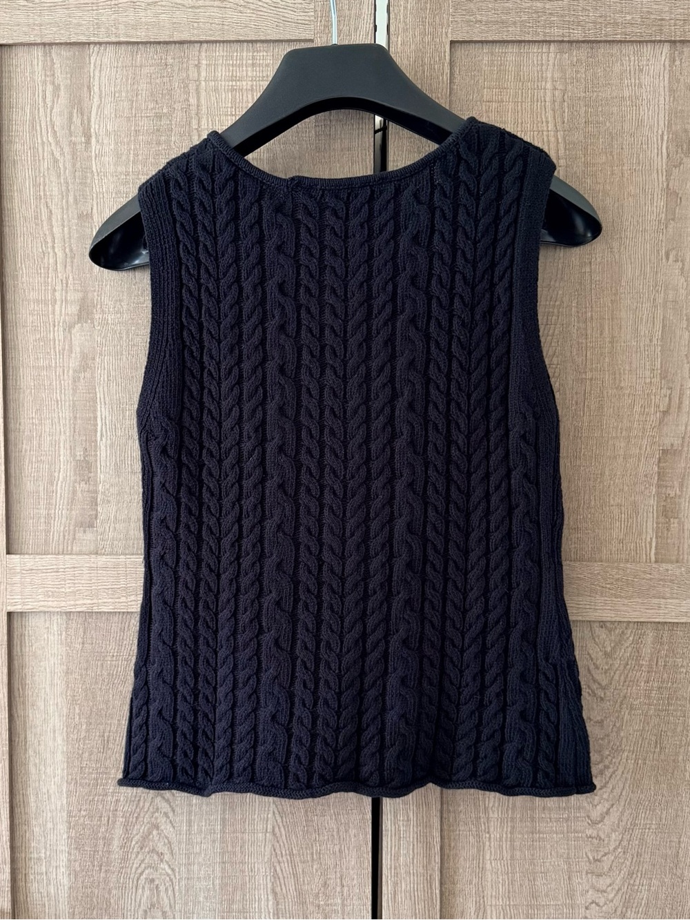 Truth Black Cable-Knit Button Front Sleeveless Top SZ.M - Picture 3 of 9